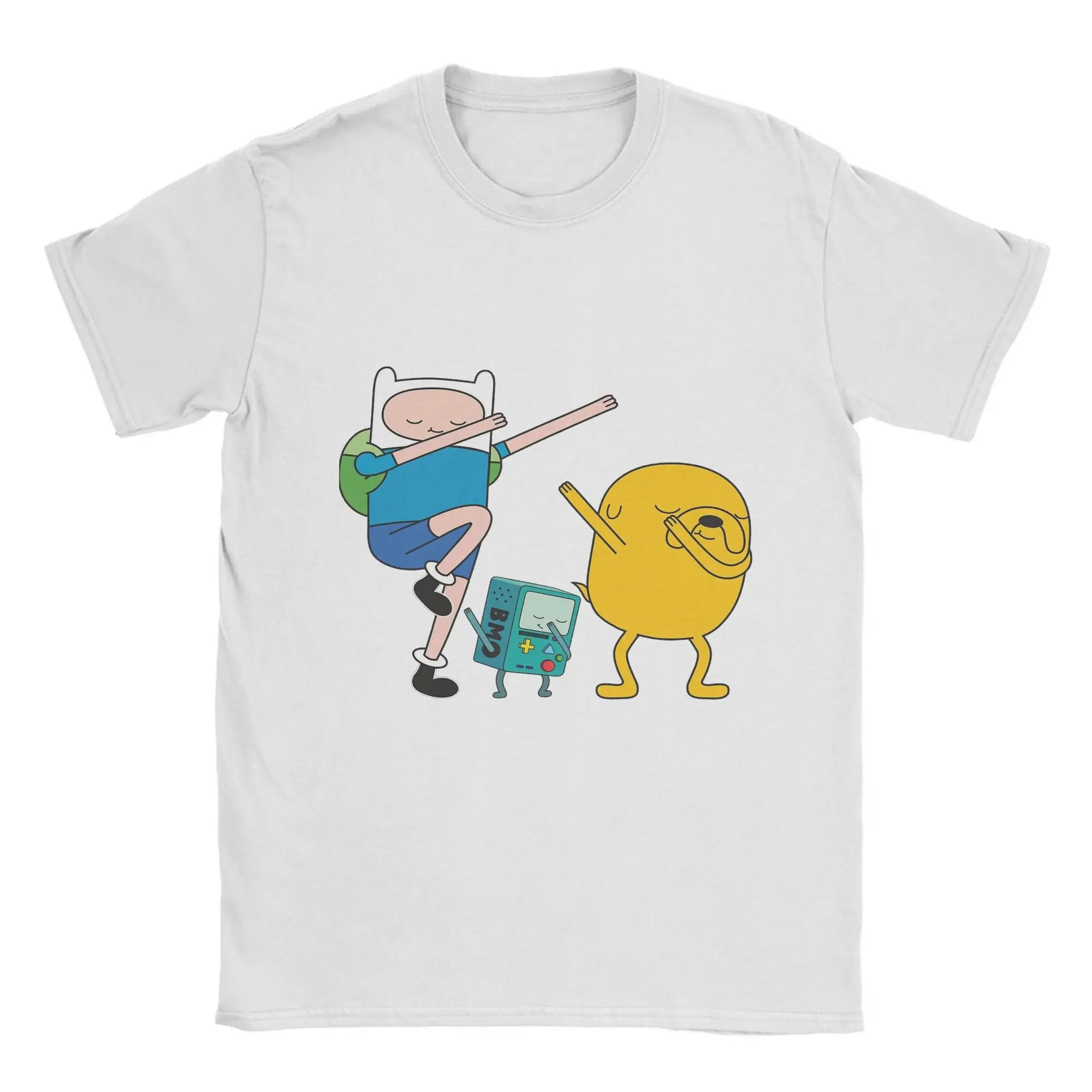 مغامرة الوقت تي شيرت الصيف فين جيك BMO Dab تي شيرتات قطن للرجال تتجه طباعة تي شيرت قصير الأكمام الأساسية تي شيرت