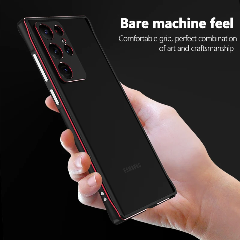Luxury Metal Frame Bumper Phone Case for Samsung Galaxy S25 S24 S23 Ultra Plus Aluminum Alloy Heat Dissipation Shockproof Cover