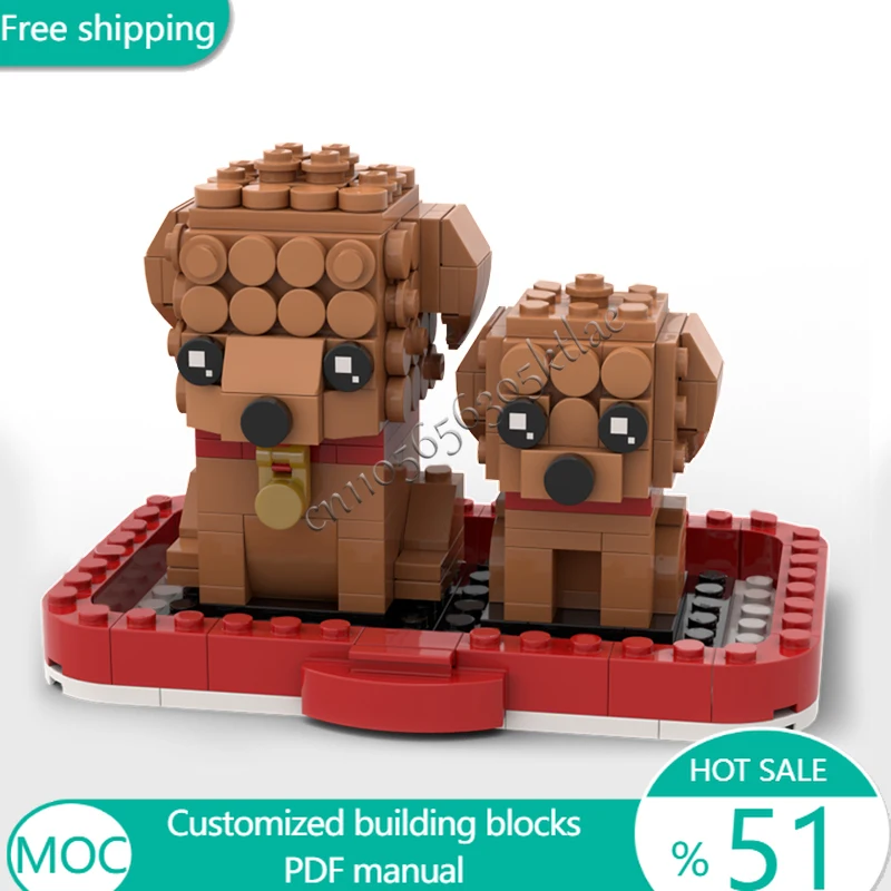 293 PCS Animal Goldendoodl And Puppy MOC Customize Modular Building Block Brick Design Technology Kids DIY Festival Toy Gift