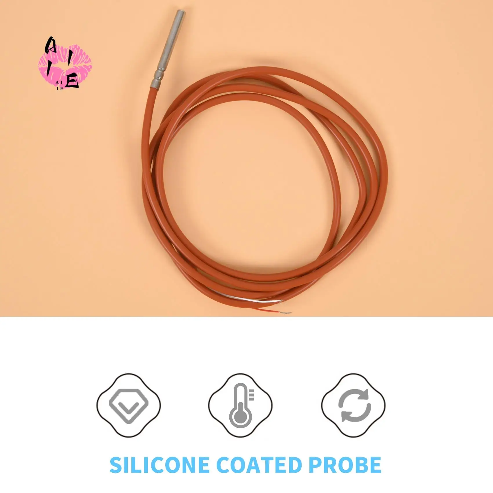 

A11E-2 Провод PT1000 Датчик температуры Термистор с силиконовым гелевым покрытием Зонд длиной 1,5 метра 45 мм х 5 мм -50-180 градусов по Цельсию Rtds