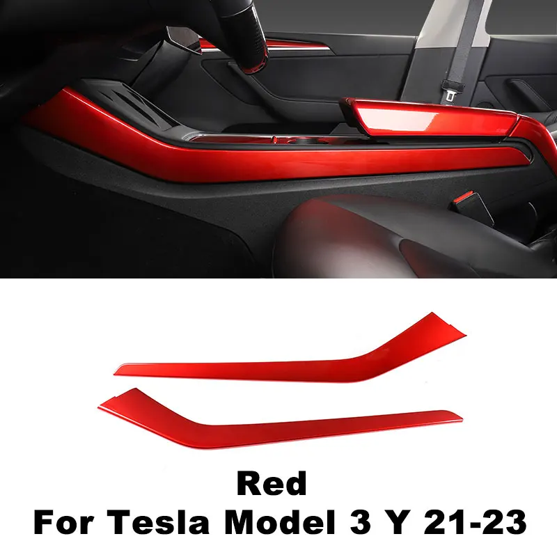 Center Console Side Cover For Tesla Model 3 2016-2023 Model Y 2020-2024 Car Carbon Fiber ABS Trim Accessories Protection