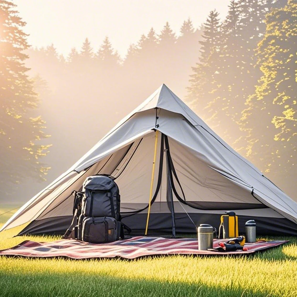 

Pole-Supported Pyramid Tent Aluminum Trekking Poles Waterproof & UV Shielded - 2 Person Backpacking Shelter for Mountain Hiking