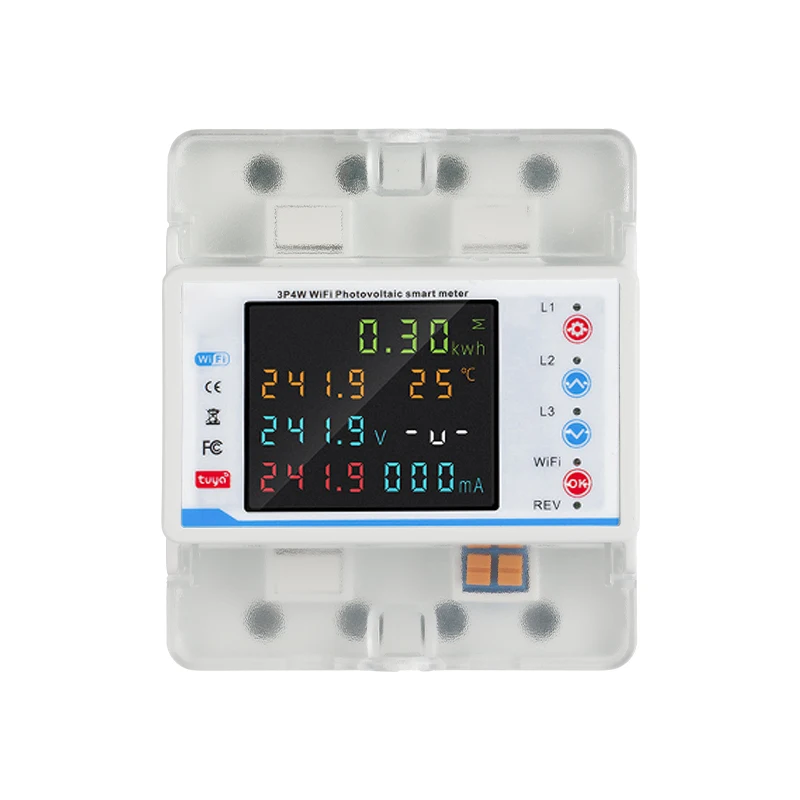 3 phases Tuya WiFi intelligent bidirectionnel énergie puissance kWh compteur fuite sur sous tension protecteur relais commutateur limite de courant