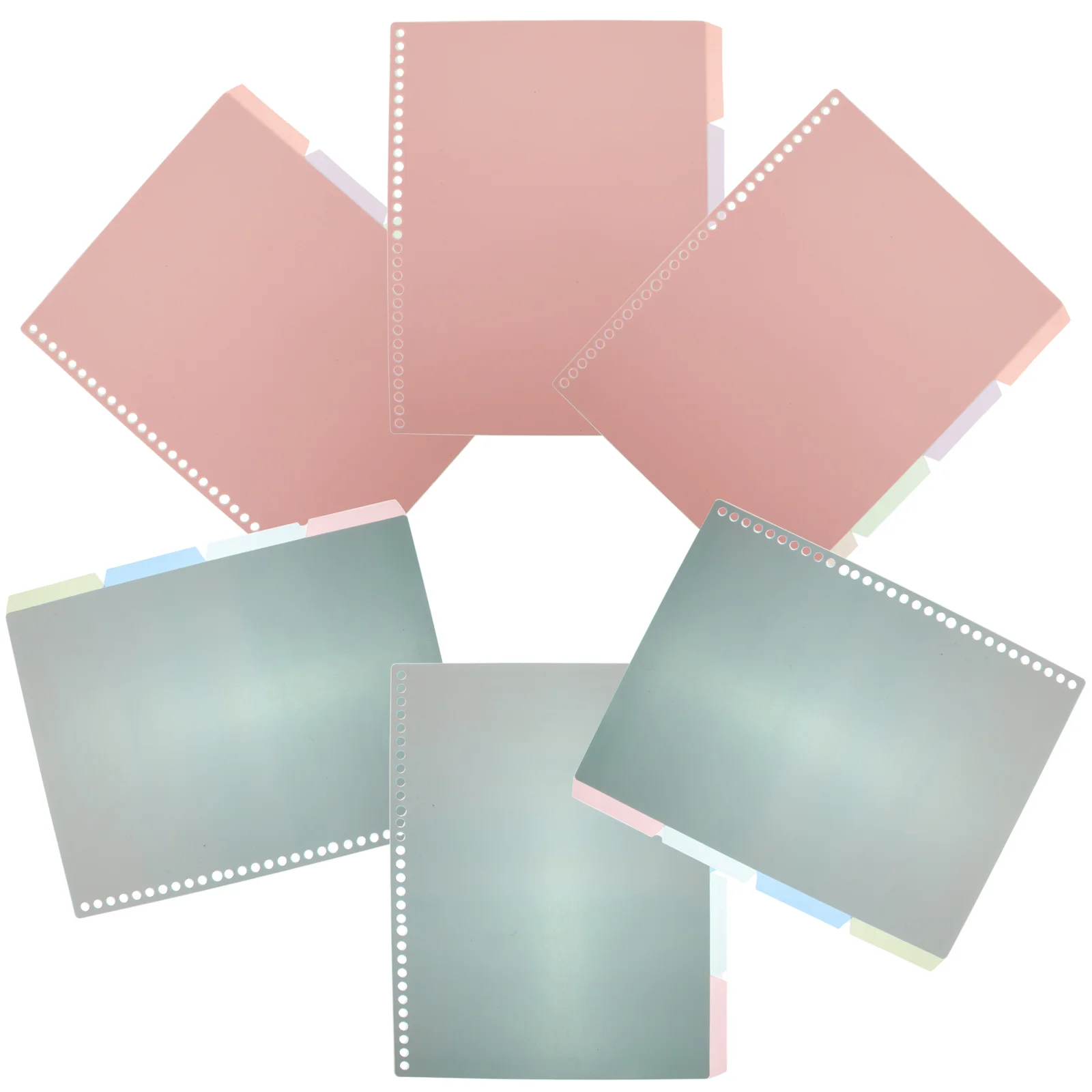 6 set Notebook Dividers 6 Sets Colored Binder Tabs Index Dividers For A4 A5 Notepad Loose-Leaf Planner Page Markers Plastic