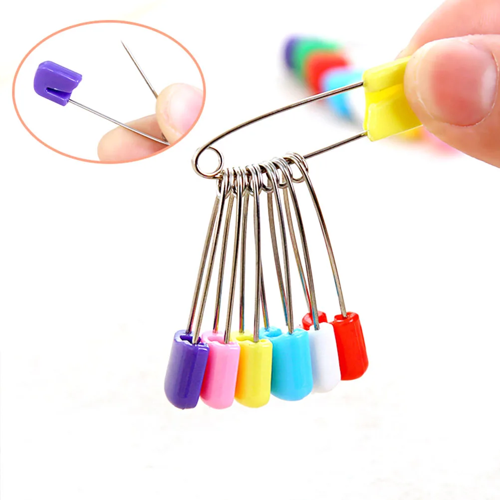 

50 Pcs Safety Stainless Steel Plastic Locking Closure Diaper Baby Cloth Socks Gloves Jewelry Laundry Rustproof