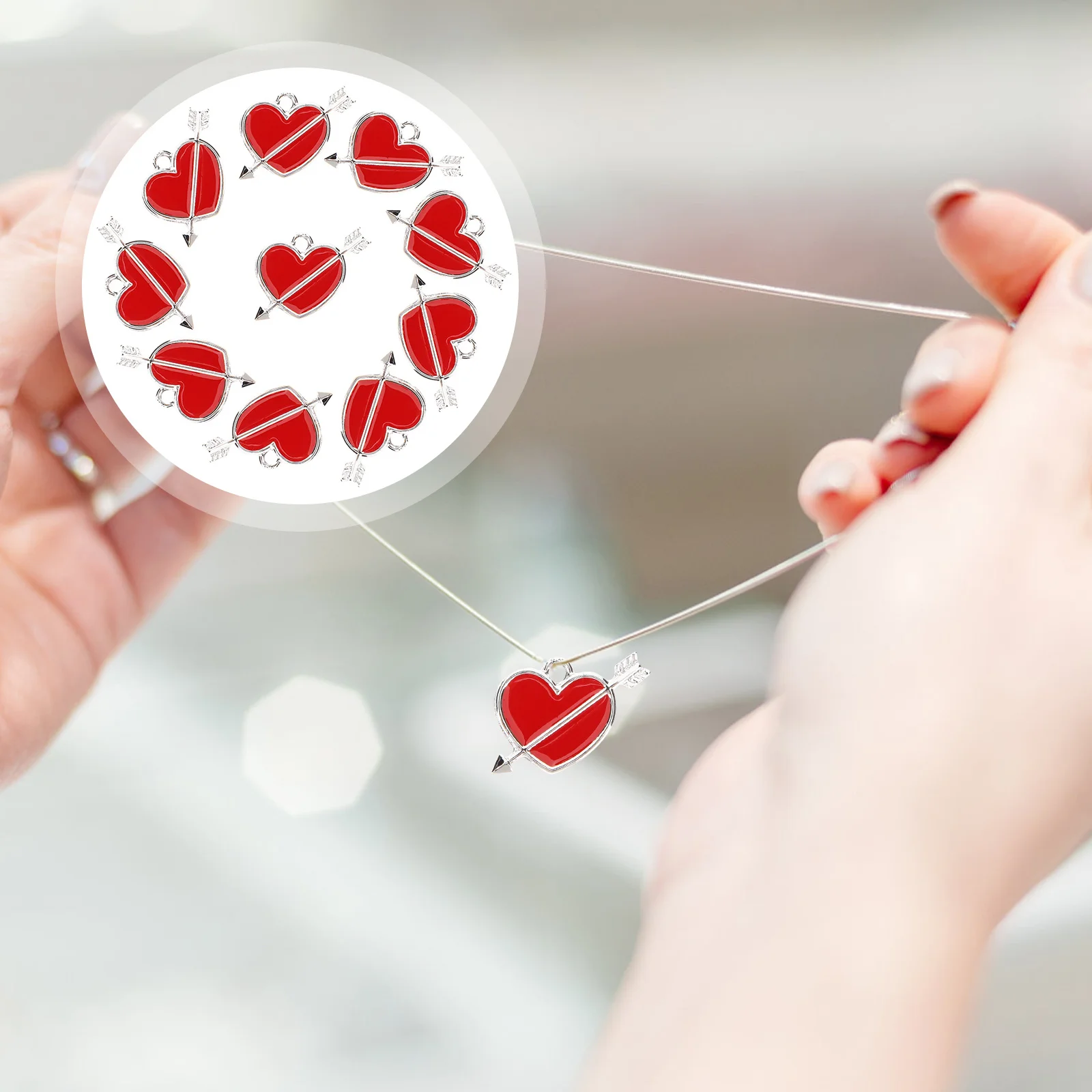 

10 шт., кулон со стрелой в форме сердца Купидона, ювелирное изделие, подвеска для ожерелья, браслета, принадлежности для изготовления ювелирных изделий, подвеска в форме сердца