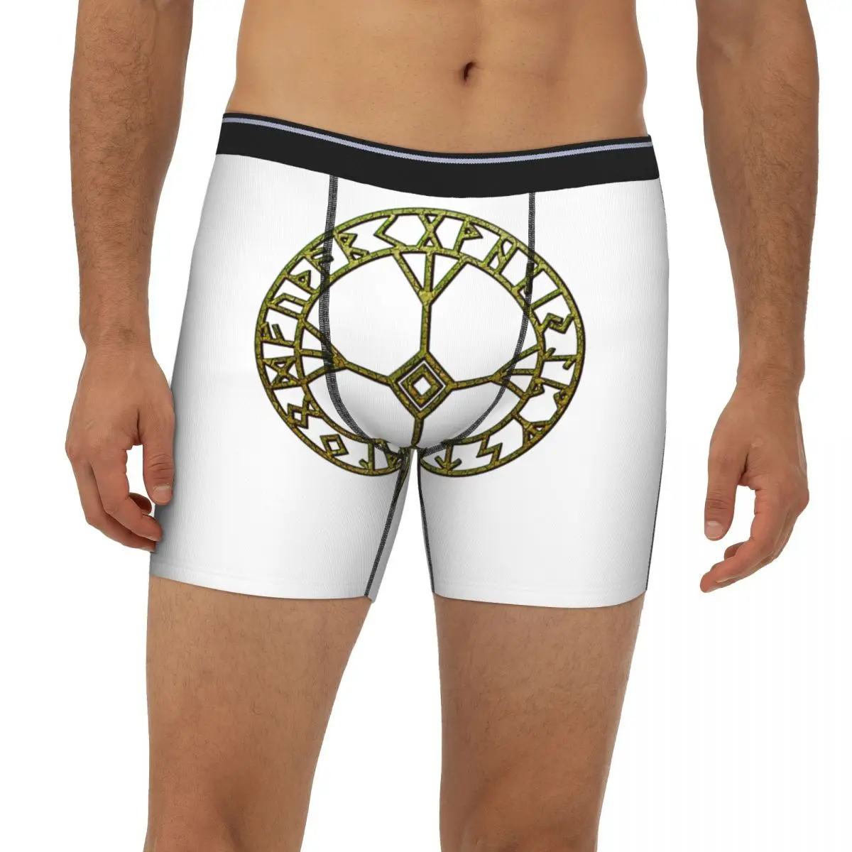 

Vikings Runes Amulet Algiz Norse Mythology Odin Thor Viking Long Boxer Underpants Short Men Panties Soft Underwear for Homme Man
