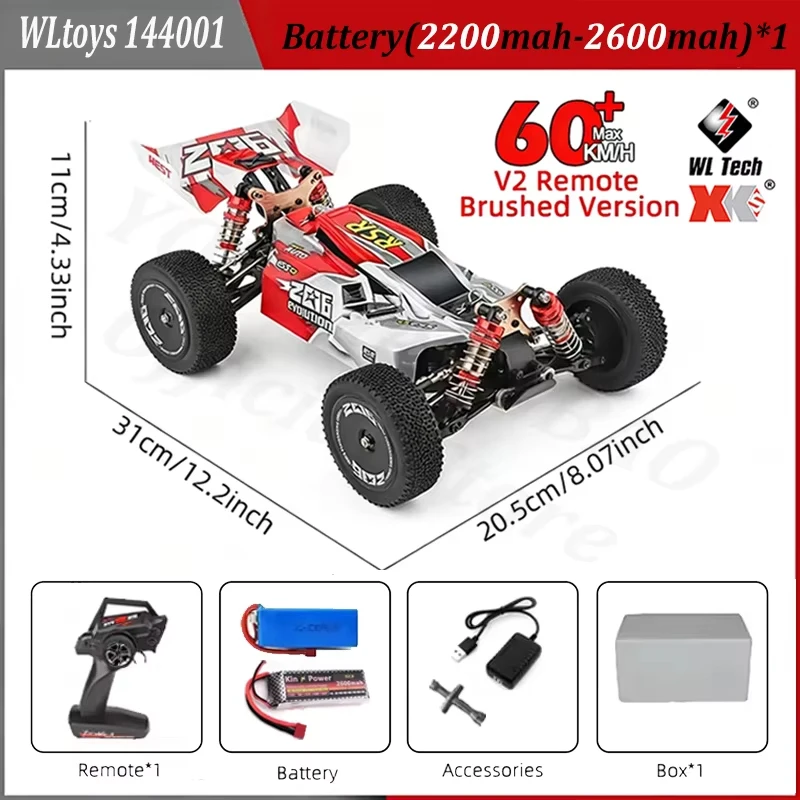 

High-speed Off-road Drifting WLtoys144016 144001 144010 4WD 2.4G Frequency Band 35/60/75 Kilometers Per Hour Remote Control Car