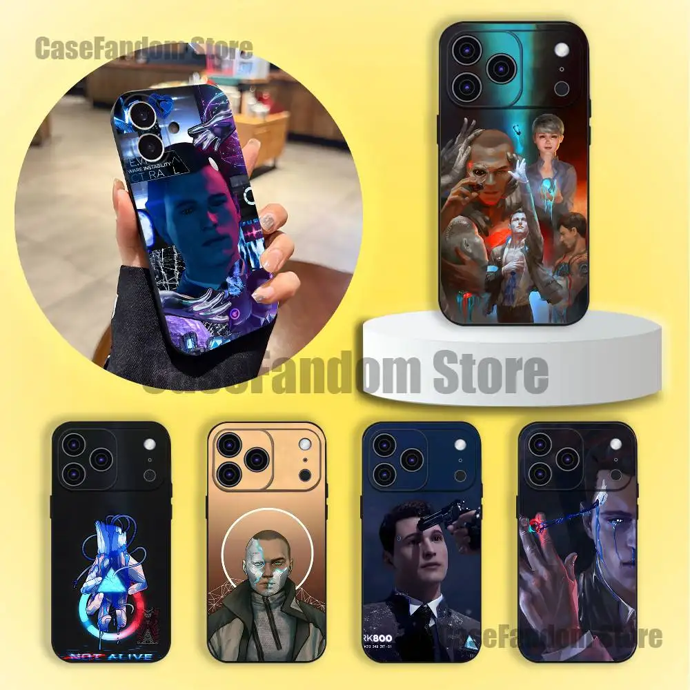 

Game D-Detroit Phone Case For iPhone 17,16,15,14,13,12,11,Pro,Max,Plus Black Shockproof Soft Cover