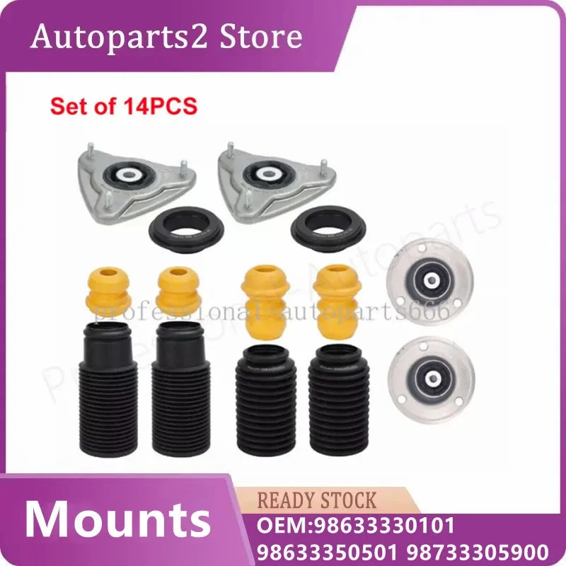 14pcs Set Front & Rear Strut Mounts Bearing Mounting Kit L+R for Porsche 986 Boxster 98633330101 98633350501 98733305900