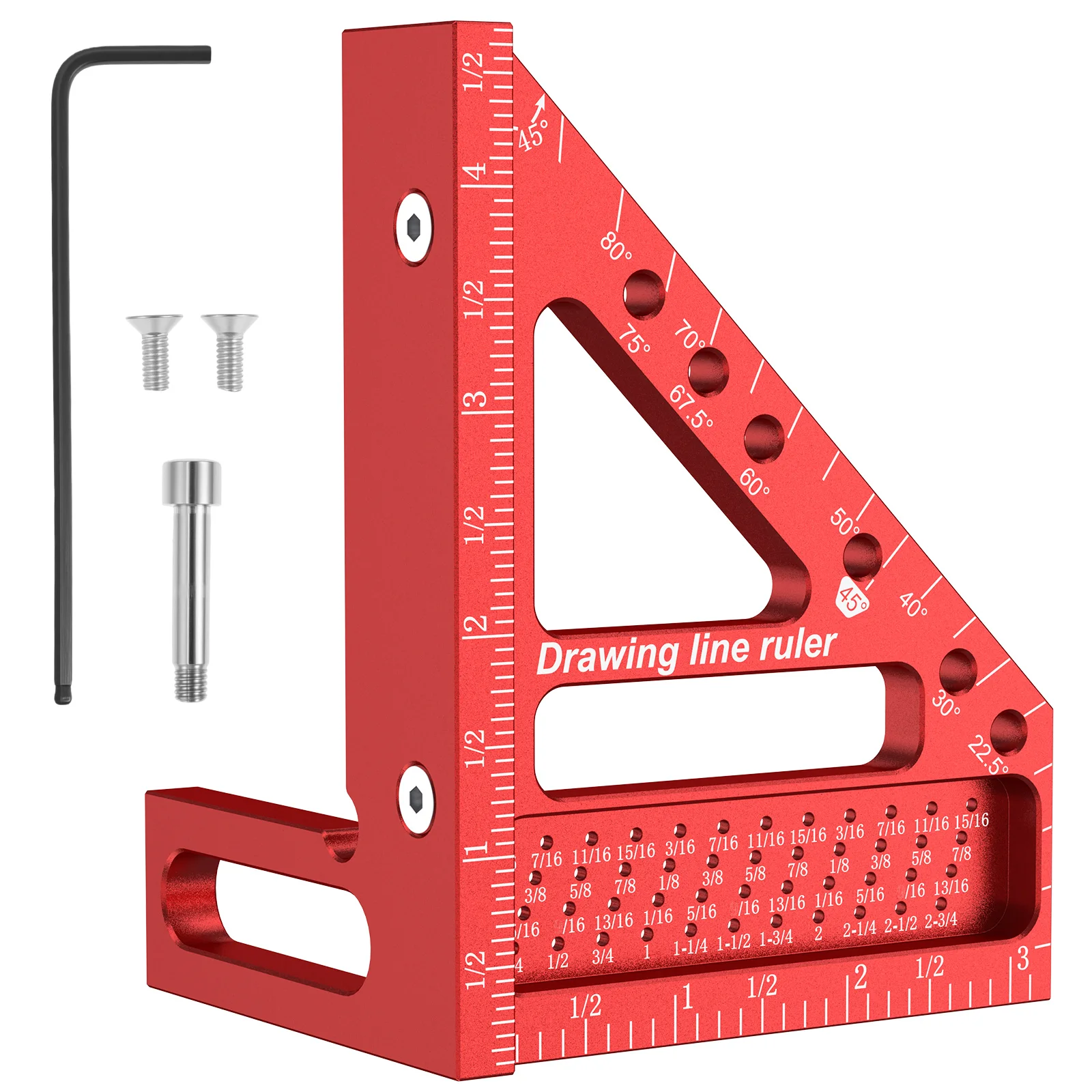ثلاثية الأبعاد متعددة زاوية مسطرة قياس سبائك الألومنيوم ثلاثية الأبعاد ميتري مربع خفيفة الوزن متعددة الوظائف يخدش الحكام لمهندس النجار #1