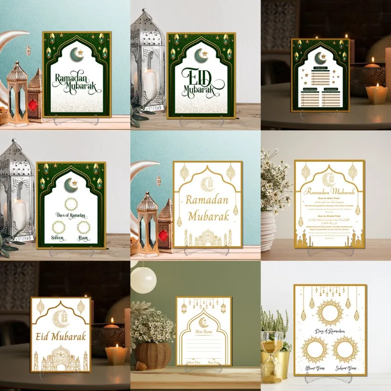 Elegant Middle Eastern Calendar Festivals Acrylic Stand Desktop Countdown Display Home Office Decor Great As A Gift for Friends