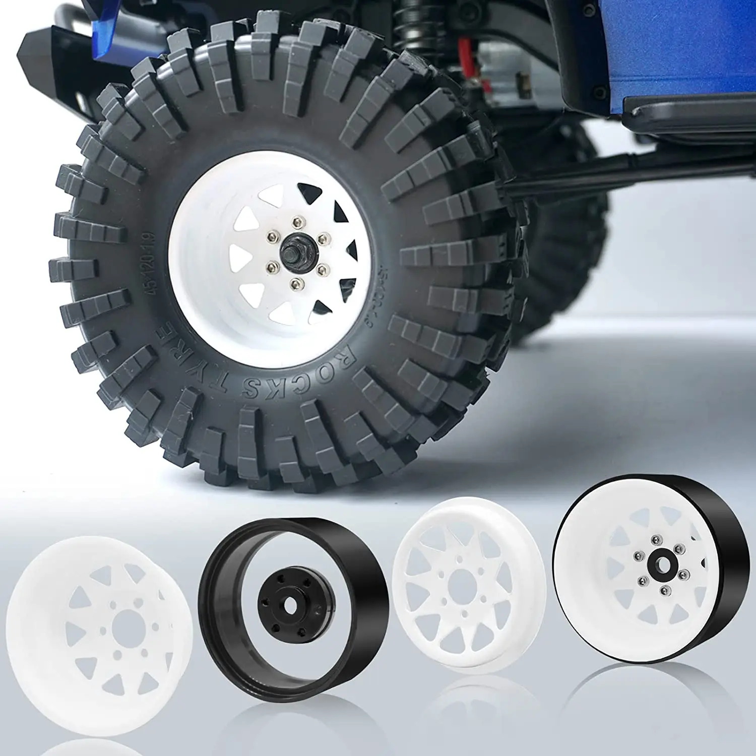 OGRC 4PCS Aluminum 1.9 Inch Beadlock Wheels for 1/10 TRX4 6 SCX10 I II III 90046 AXI03007 Redcat GEN7 8 RC4WD D90 RC Crawler Car