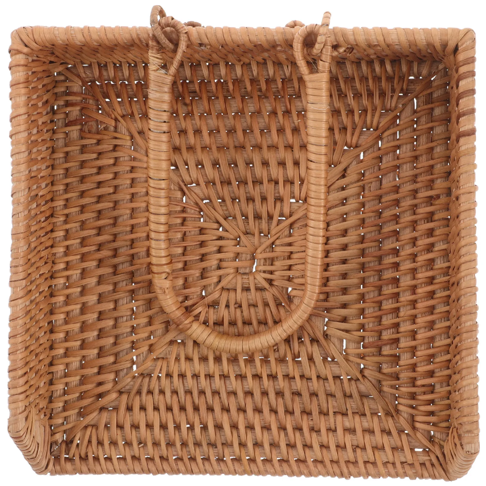 

Rattan Handwoven Napkin Holder Rustic Tissue Storage Box Woven Tray Organizer Paper Napkins Kitchen Table Decor Farmhouse