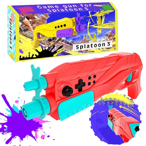 Imagen 1 del producto Para Nintendo Switch Splatoon 3 pistola de disparo controlador Bluetooth con Motor de vibración Joy Con empuñadura accesorios de juego
