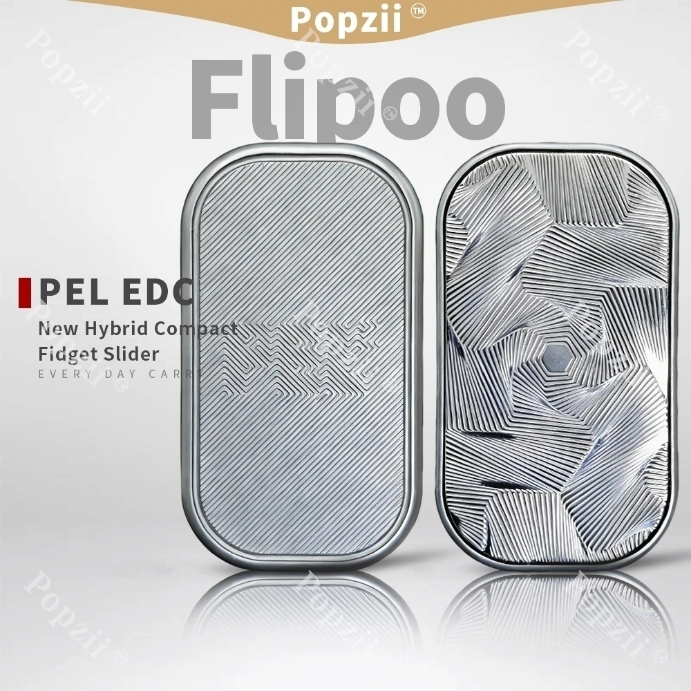 

PEL EDC Flipoo Carving Mechanical Magnet Fidget Slider Stainless Steel Fidgeting Toy Multiple Ways to Play Decompression Toy
