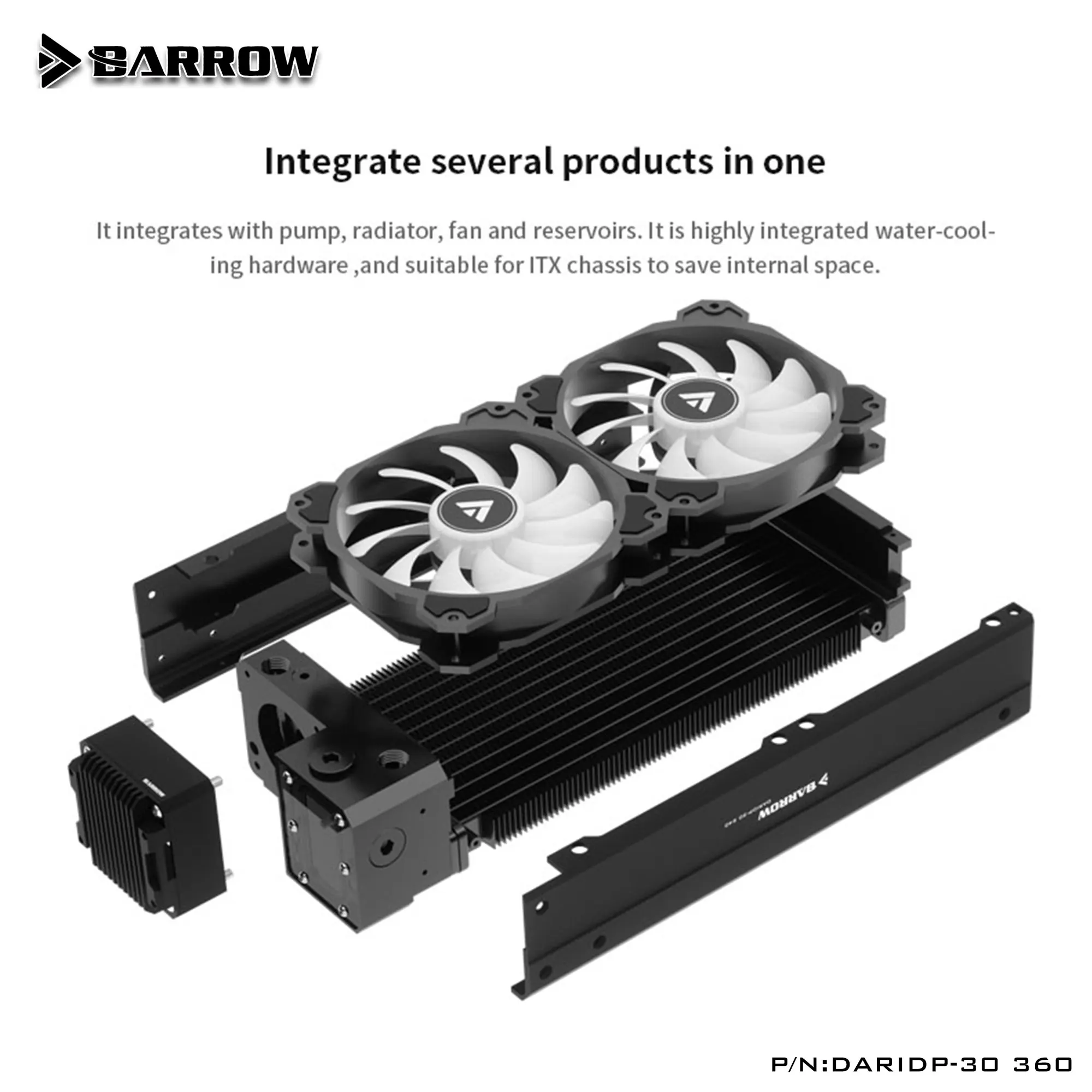 Imagem -05 - Carrinho de Mão Daridp30 240 360 mm Kit de Refrigeração Água pc 17w Bomba 240 mm Radiador 120 mm Ventilador Itx Case Integração Solução Conjunto