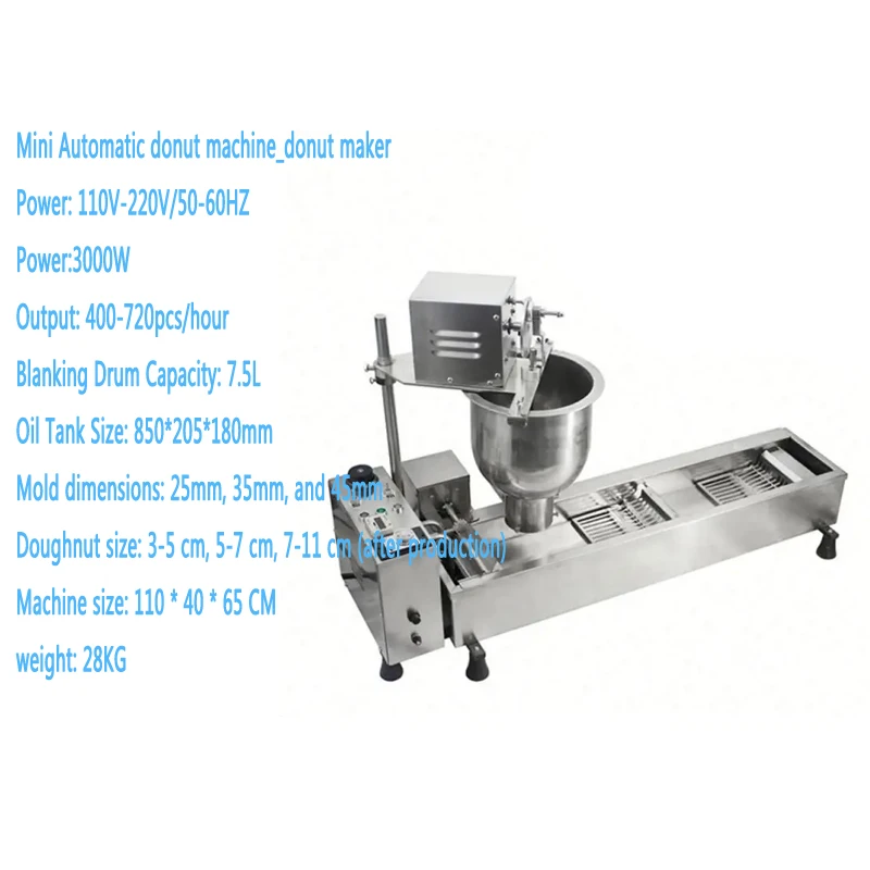 2025 NEW 7L Hopper Electric Fried Donut Making Machine Stainless Steel Kitchen Cooking Tool