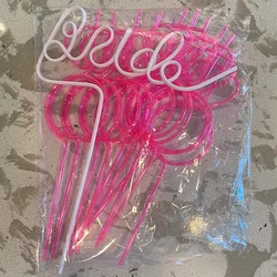 1set Bride To Be Straw Set Diamond Love Heart Drinking Straws Bachelorette Hen Party Supplies Team Bride Gift Wedding Decoration