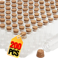 200/10Pcs Mini Clear Glass Jar with Cork Stopper Transparent DIY Empty Message Vial Wishing Bottle Xmas Wedding Party Decoration