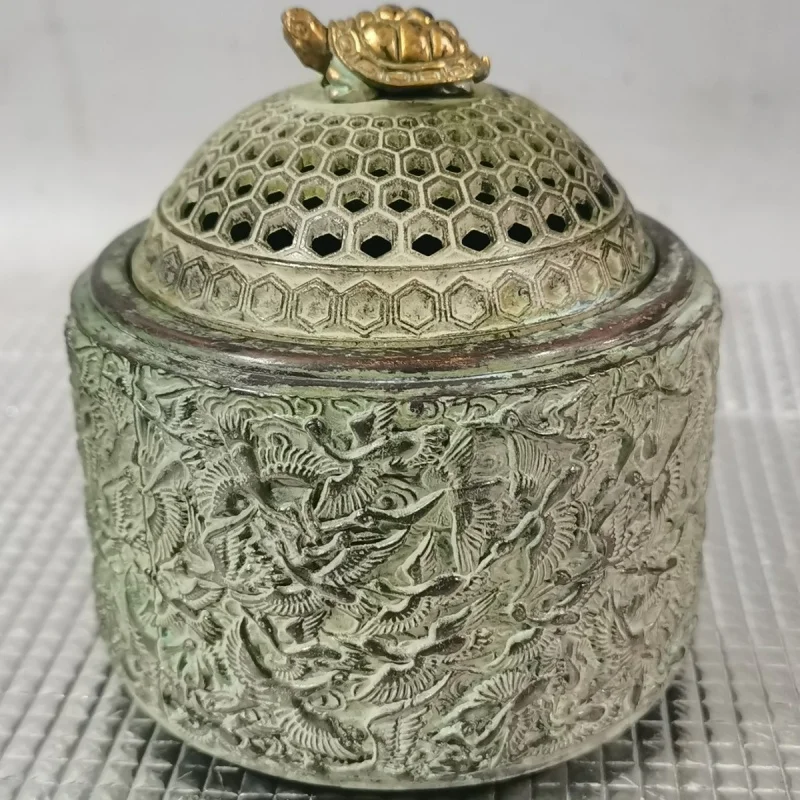 Wholesale Antique Brass Crane Incense Burner Ornament Office Hollow Thousand Crane Incense Burner Fortune Longevity Health Hollo