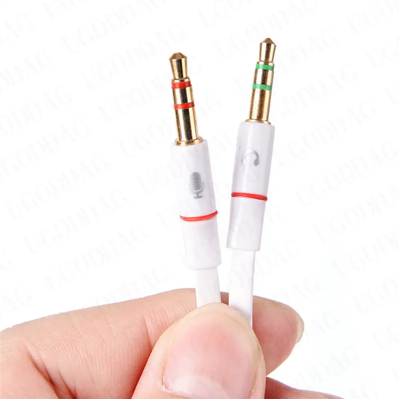 PC Headphone Earphone Mic Jack Adapter 1 Female To 2 Male Connected Splitter 3.5mm Female To 2 Male Y Splitter Aux Audio Cable