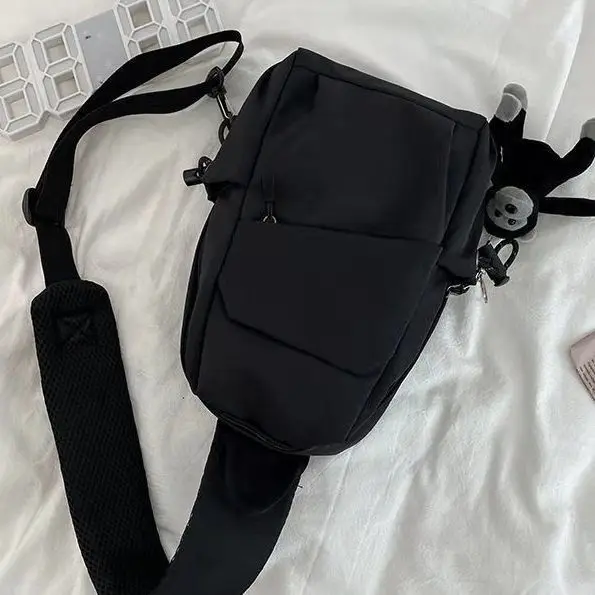 Men Crossbody Chest Bag Women Korean Solid Simple One-shoulder Bag Fashionable All-matching Small Backpack Casual