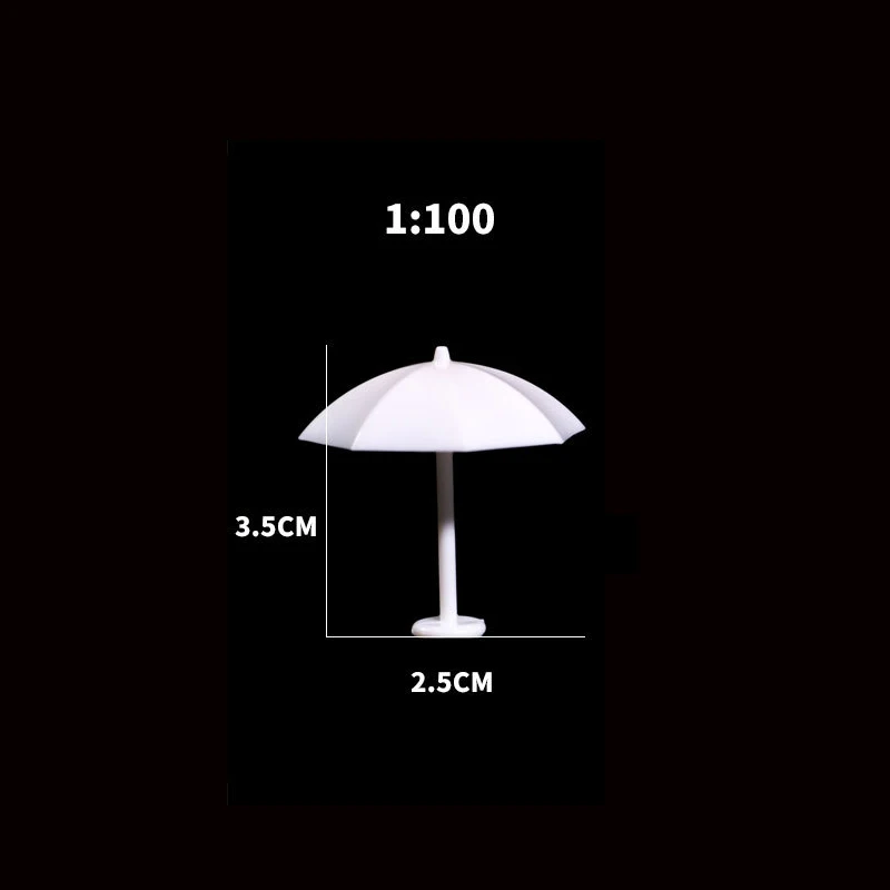 Scale 1:100 1:150 1:200 Miniature Sun Umbrella Model For Outdoor Beach Sand Table Scene Layout Materials Diorama Kits 10Pcs/Lot