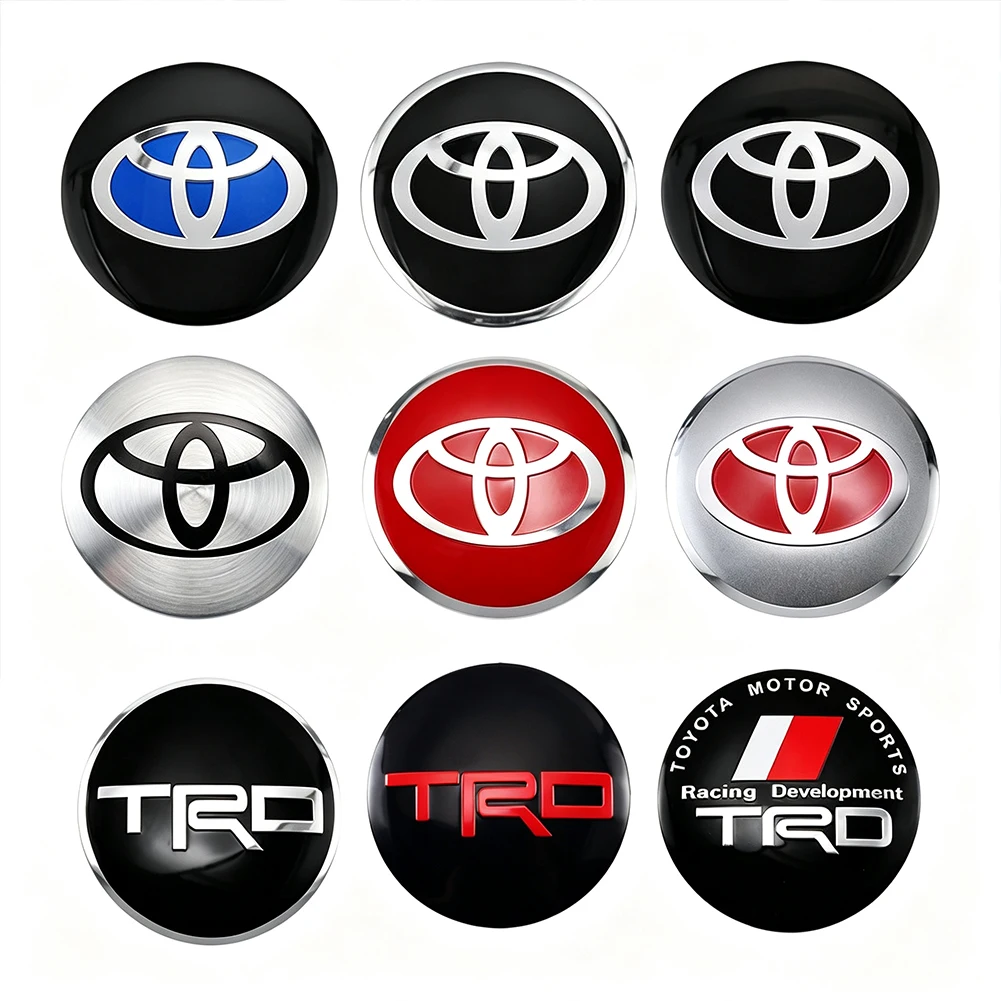 Autocollants 3D en métal pour emblèmes de moyeu de roue de voiture, 4 pièces, 56mm, pour Toyota Hilux Corolla RAV4 Camry Highlander Yaris
