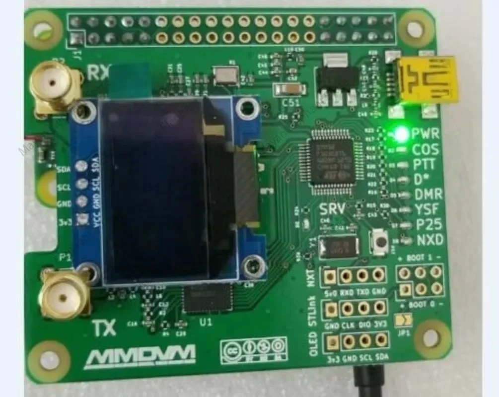 MMDVM_HS_Dual_Hat Duplex MMDVM Hotspot  UHF/VHF P25 DMR YSF NXDN Pi  + OLED solded on board + Antenna