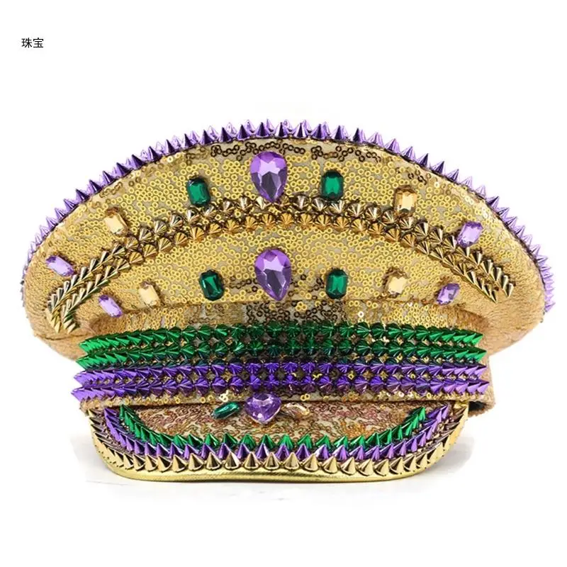 

X5QE Bridal Shower Music Festival Hat Female Cosplay Costume Captain Hats