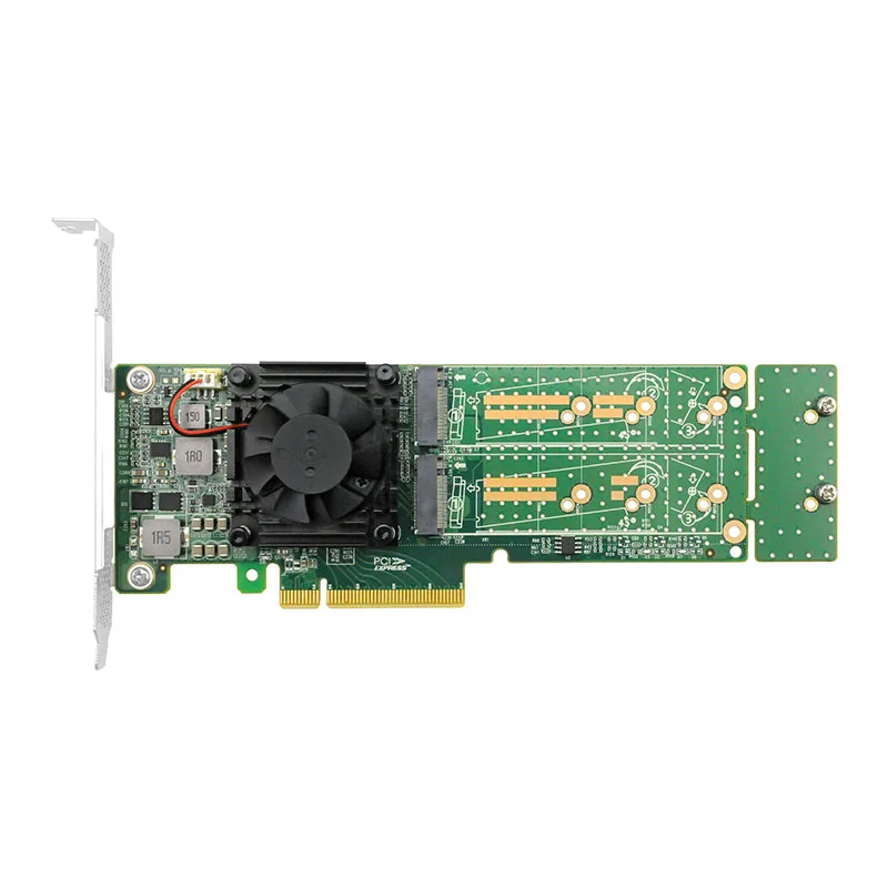 Cartão adaptador pcie 3.0x8 a 2 portas m.2 nvme ssd 22110mm, com adaptador discreto, lrnv9547lp-2i