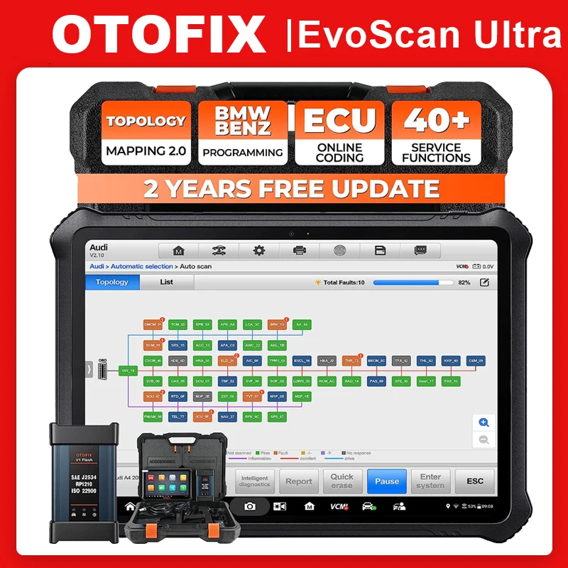 OTOFIX EvoScan Ultra Top Intelligent Diagnostic Tool 2 Years Free Update J2534 ECU Programming Diagnostic Scanner Topology Map