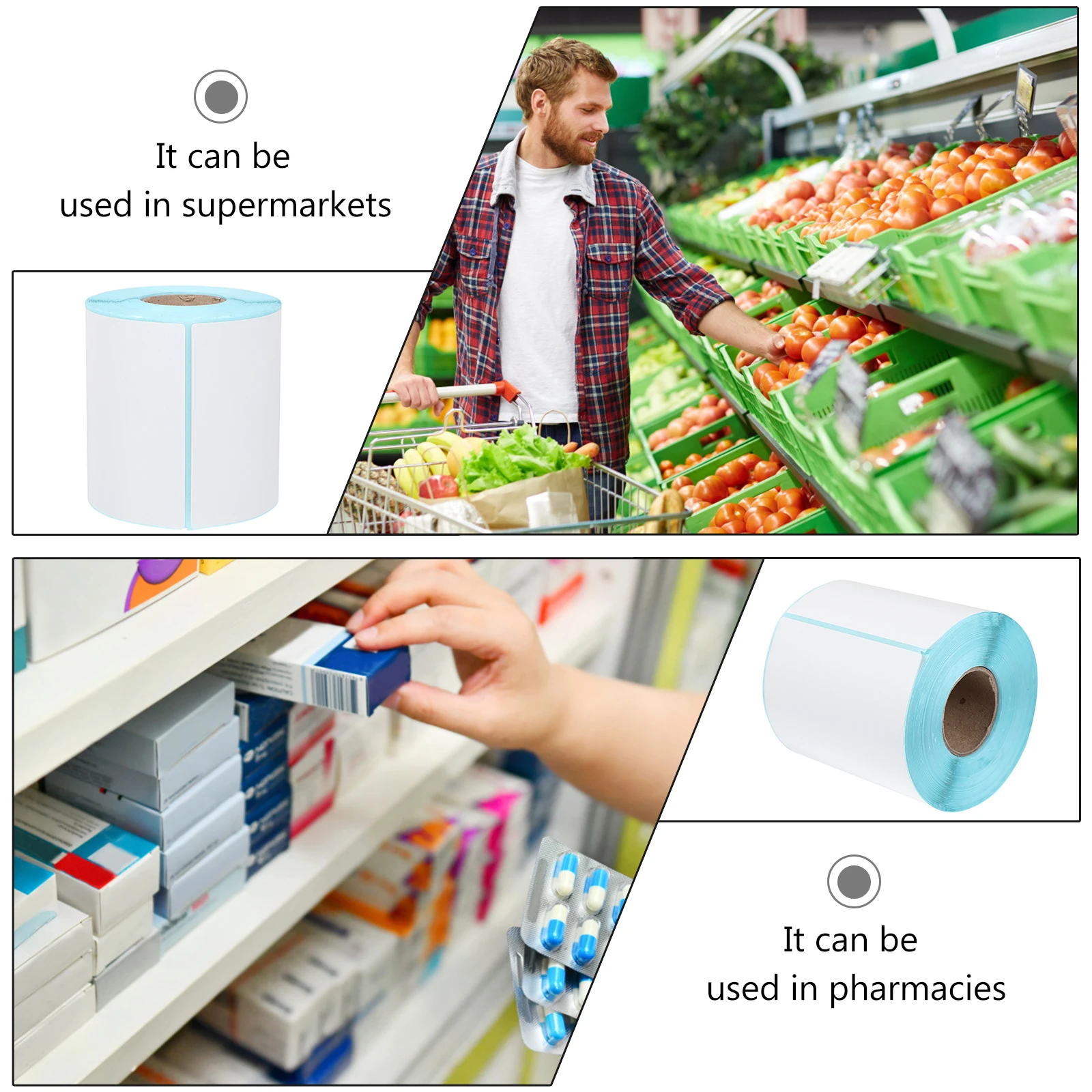 

Three-proof Label Paper Adhesive Labels Thermal Sticker Shipping for Printer Multipurpose