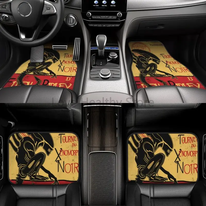

Tournee Du Xenomorphe Noir автомобильные коврики Alien антигрязные резиновые подушечки для ног моющиеся автомобильные ковры автоаксессуары комплект из 4 предметов