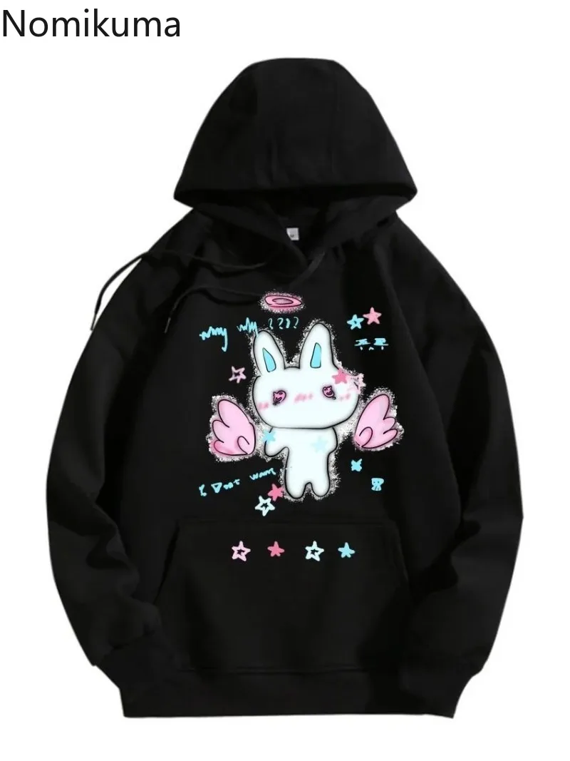 Harajuku Anime Hoodie Women\'s Clothing Long Sleeve Casual Hooded Japanese Y2k Tops 2024 Ropa Mujer Fashion Streetwear Sweatshirt