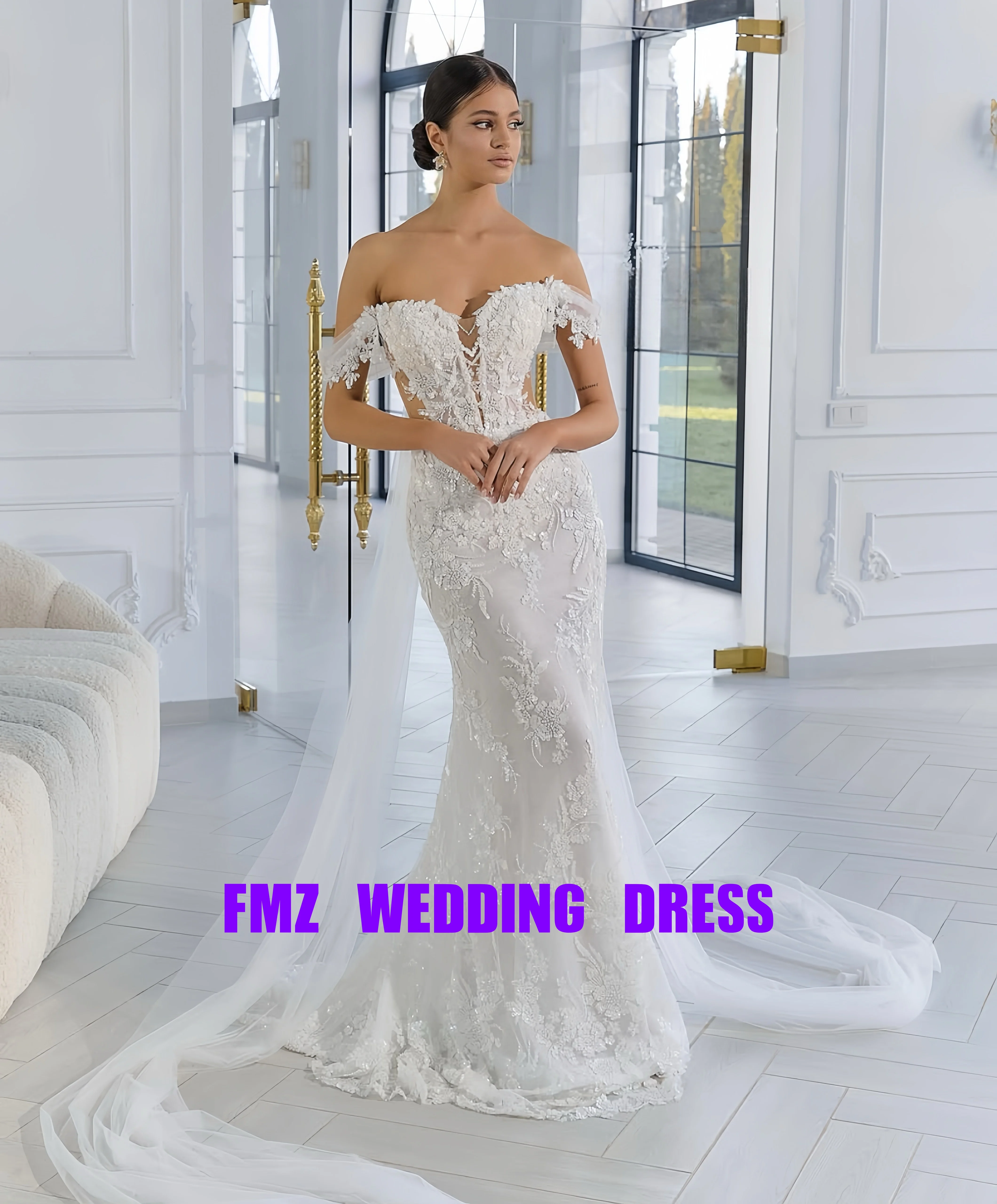 Customized V-neck clip shoulder sleeveless mermaid vestidos de novia wedding dress vestidos para muje robe de mariee