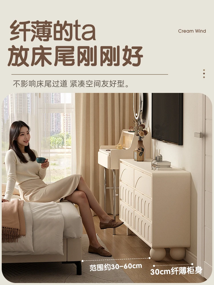 Franse Cream Air Emmer Kast Slaapkamer Locker Met Dressoir