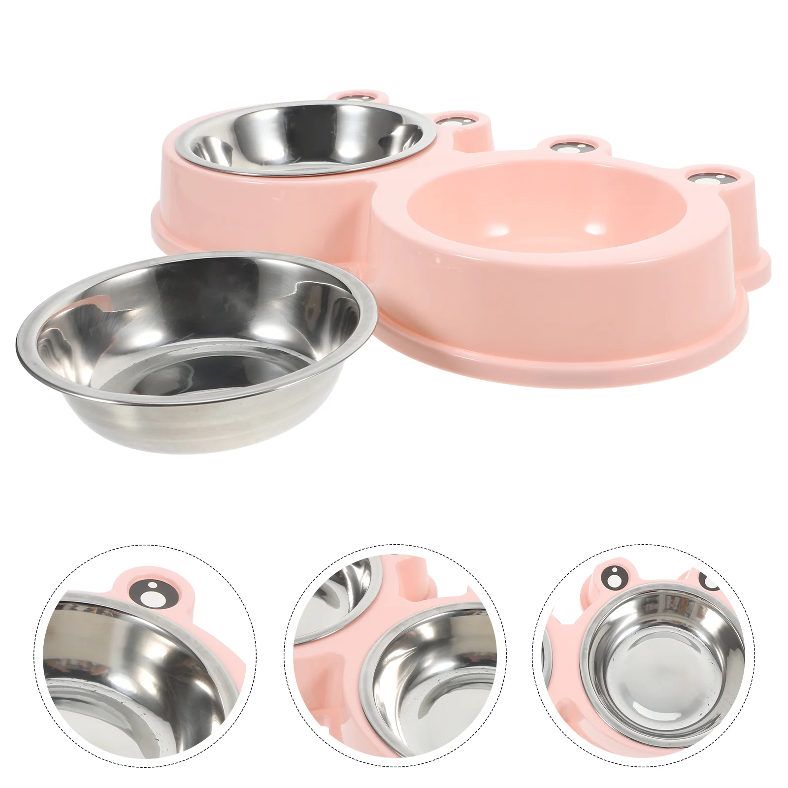 

Cat and Dog Bowl Food Water Medium Pet Cages Bowls Large Breed Puppy Metal Feeding Dish Nonslip Feeder Cute