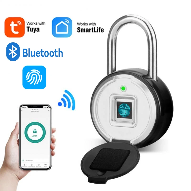 Tuya Smart Padlock Biometric Fingerprint Lock Waterproof Electronic Locks Smart Life APP Keyless Unlock Home Security Protection