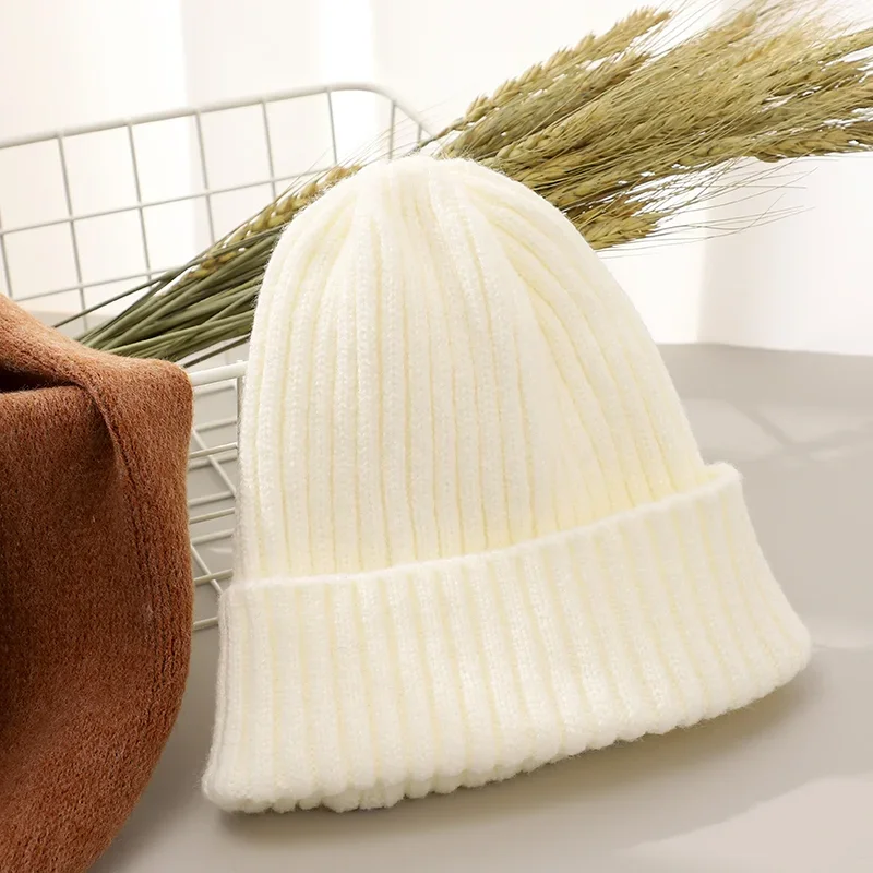 Cheap stylish casual plain high quality wool knitted warm winter women beanie hats