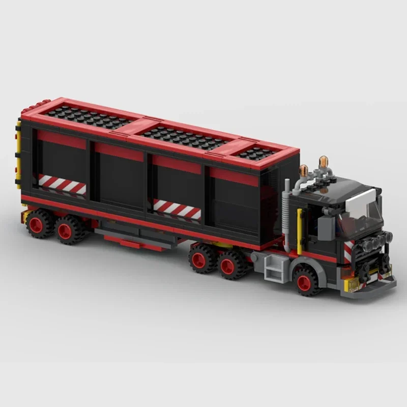 Moc tijolos de construção transporte especial semi caminhão modelo tecnologia modular cidade veículo blocos construção diy montagem brinquedos