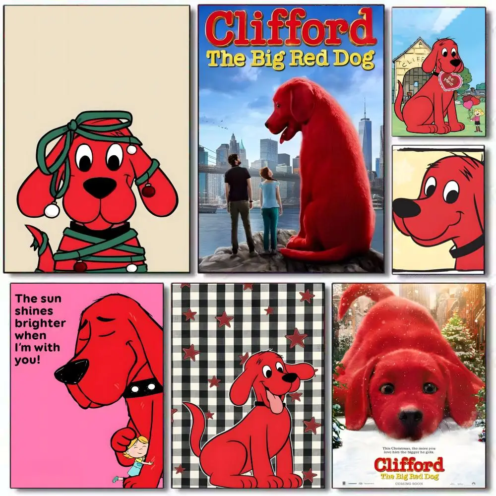 Comic Cartoon C-Clifford the Big Red Dog 2 Poster Sticky Wall Art Printing Waterproof Home Living Bed Room Aesthetic Decor
