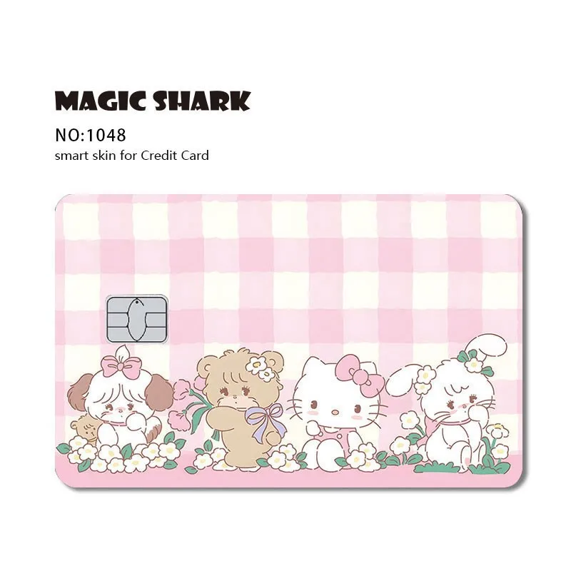 Cute Cartoon Hello Kitty Front Side PVC Film Sticker Film Skin Cover for Debit Credit Card No Fade