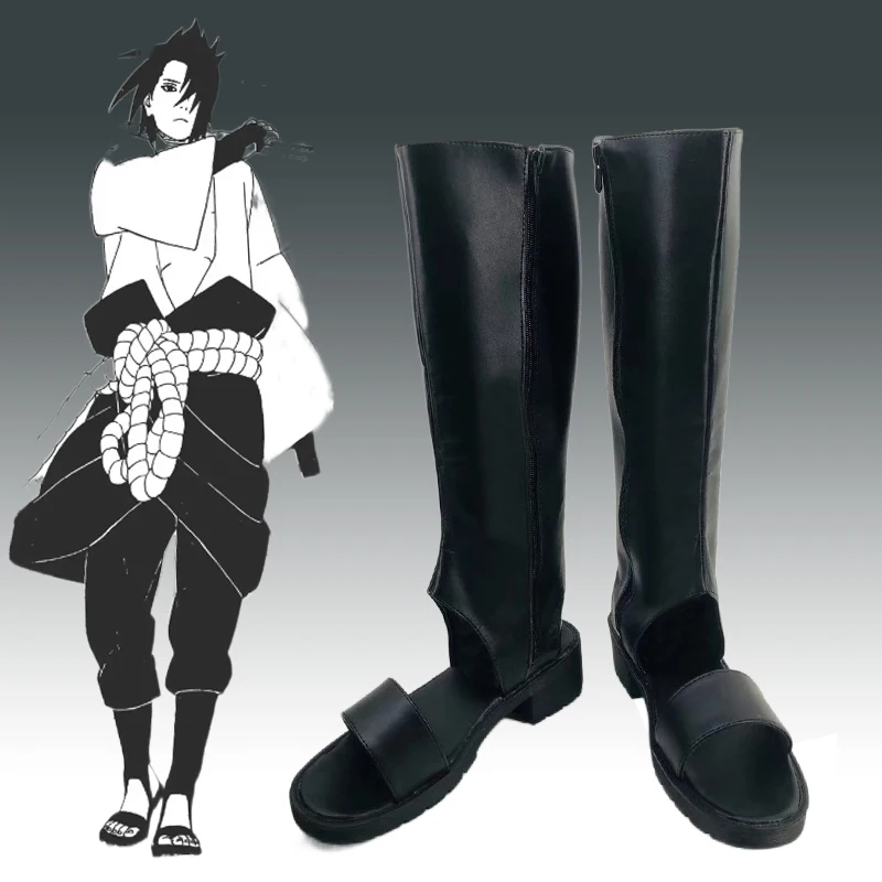 

Uchiha Sasuke Cosplay Shoes Boots Halloween Anime black Boots