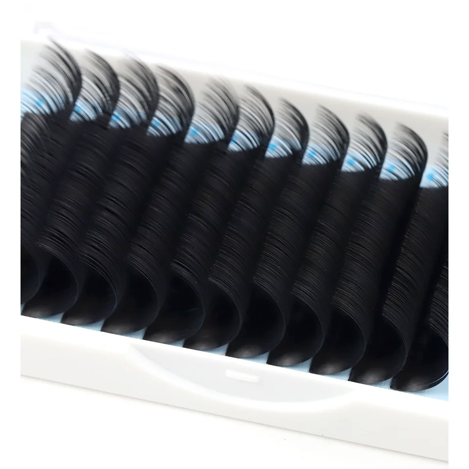 AGUUD 16 Rows C/CC/D/DD Long Eyelashes Extensions Individual Matte Black Cashmere Silk Eyelashes Faux Mink Russian Volume Lashes