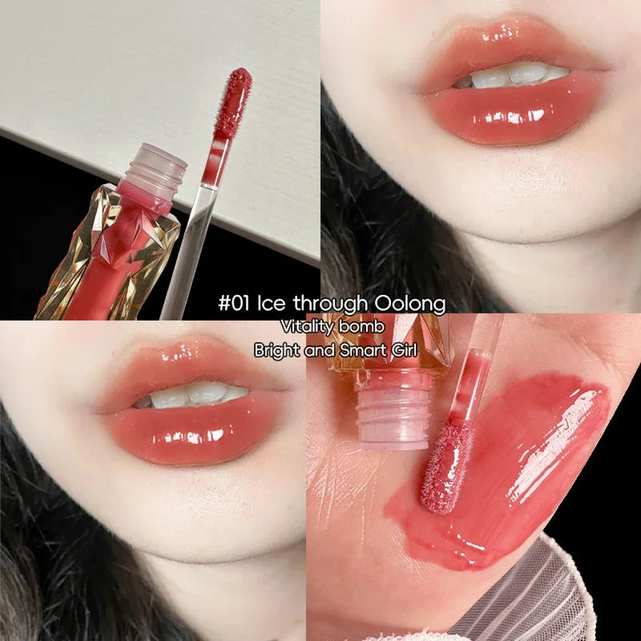 Moisturizing and Moisturizing Lips Glaze Mirror Lip Gloss Waterproof, Durable Brightening, No Peeling Lip Gloss Liquid Lipstick