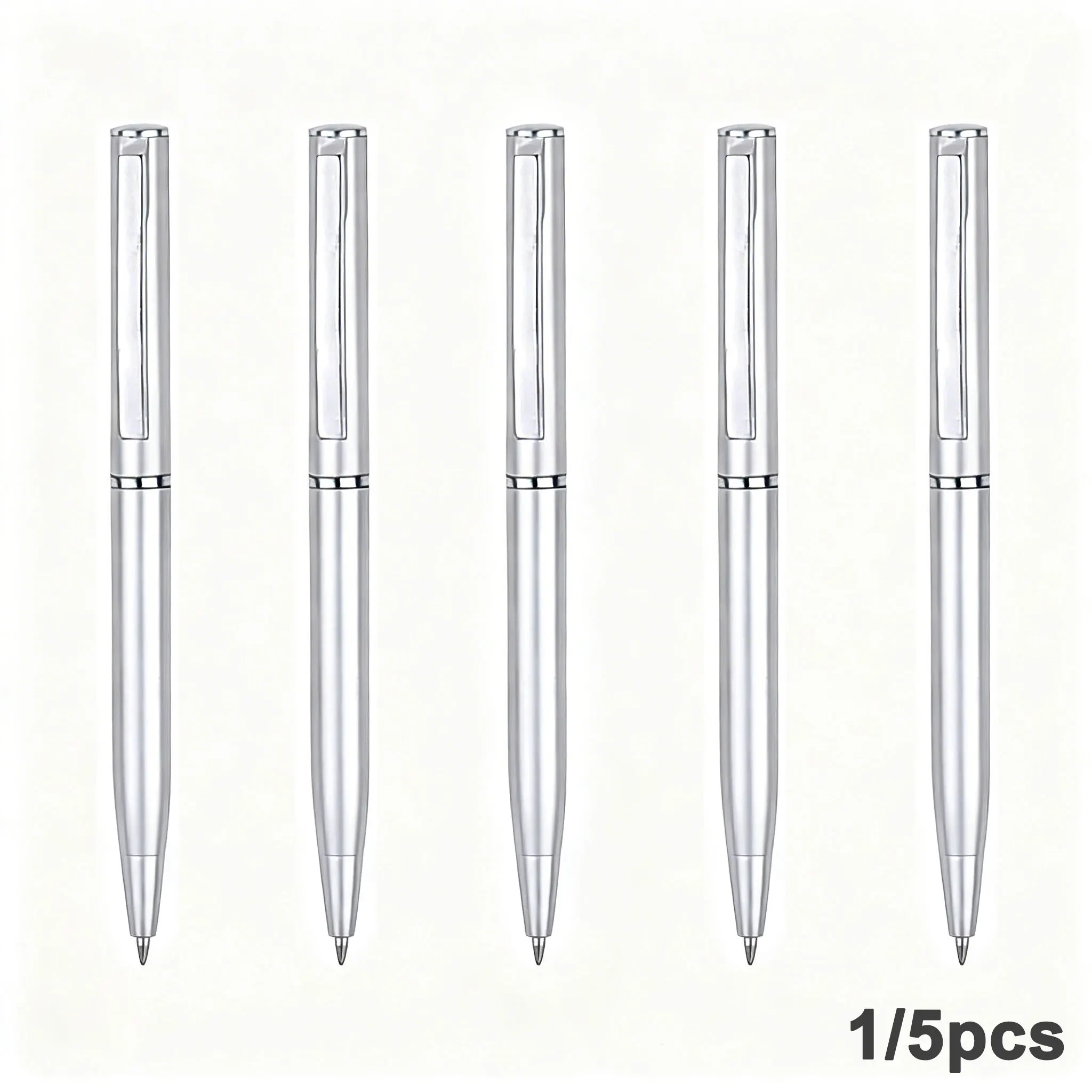 Rollerball-Stift, 1,0 mm, gebürstetes Chrom, Kugelschreiber, hochwertige Metall-Kugelschreiber, Schul- und Bürobedarf, Geschenke