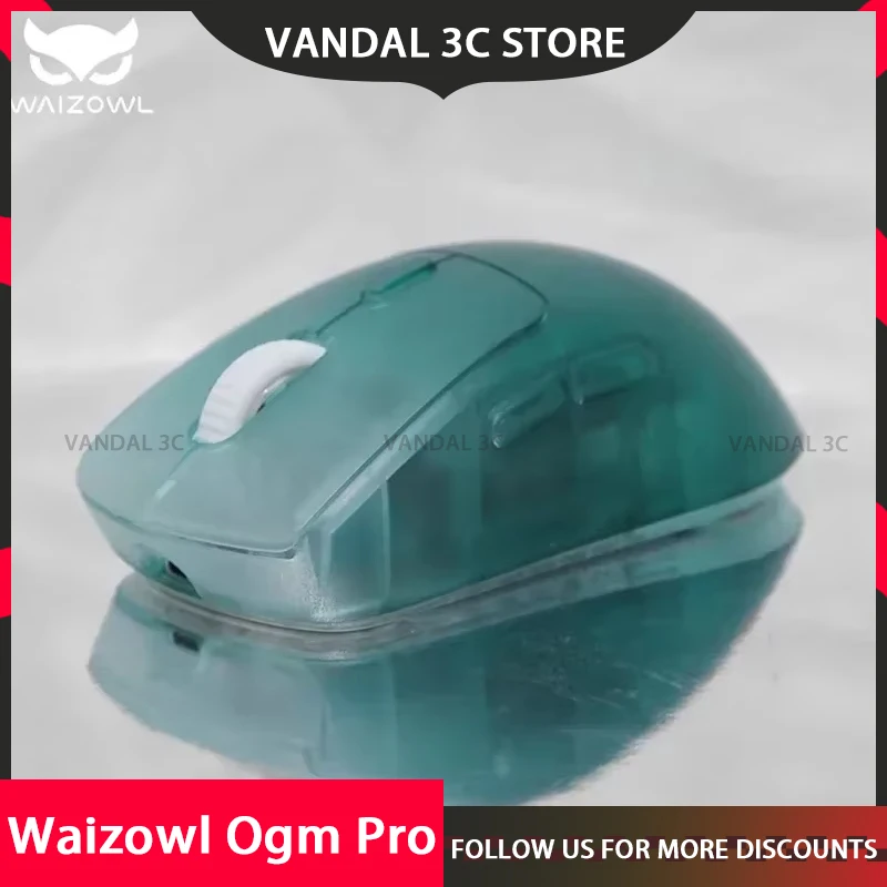 

Мышь Waizowl Ogm Pro, трехрежимная Bluetooth, беспроводная, 2,4 г, проводная, геймерская, киберспортивная, Paw3395, голубая, пользовательские мыши для компьютера, ПК