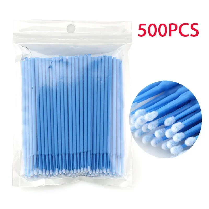 500/1000PCS Wimperborstels Wattenstaafje Micro Individuele Wimpers Microbrush Verwijderen Schoonmaken Lash Extensions Meubi - afbeelding 1